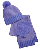 Berkshire Girls 4-16 3-pc Hat & Gloves Set New $24 Marled Infinity Scarf 