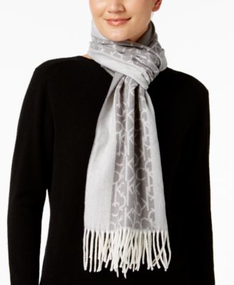 Calvin Klein - Logo & Solid Border Scarf