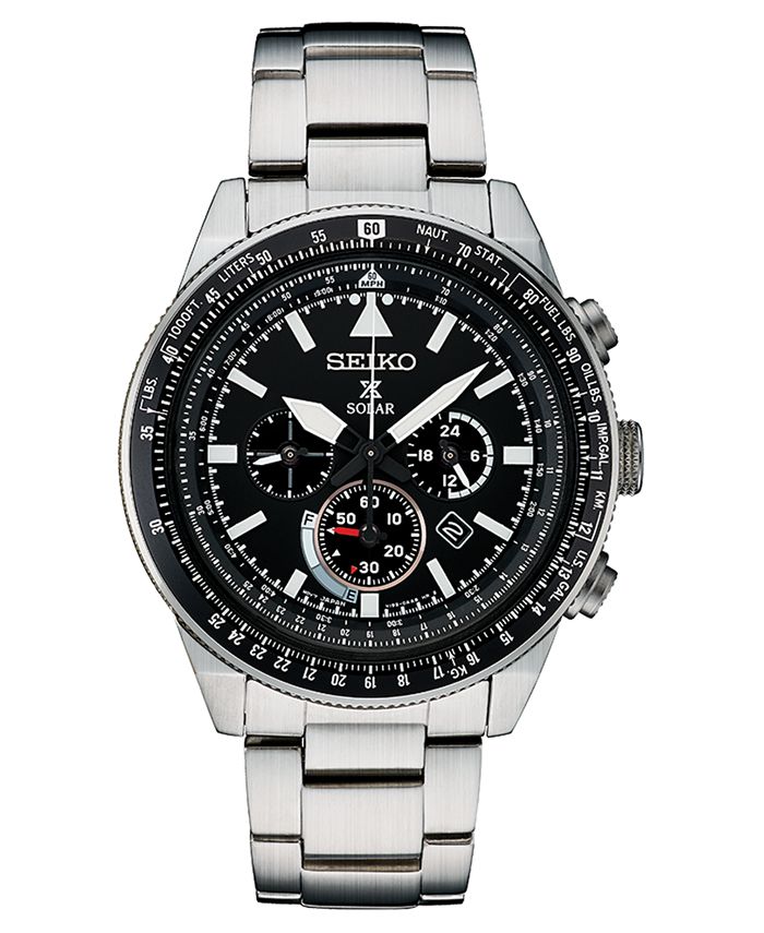 Seiko Men's Solar Chronograph Prospex Stainless Steel Bracelet Watch ...