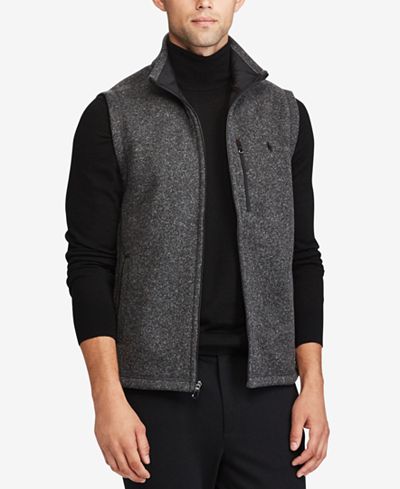 Polo Ralph Lauren Men&#39;s Fleece Mock-Neck Vest - Coats & Jackets - Men - Macy&#39;s