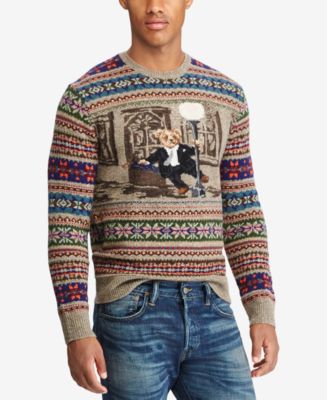 Polo Ralph Lauren Men's Iconic Bear Isle Sweater - Macy's