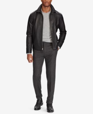 ralph lauren leather jacket macys