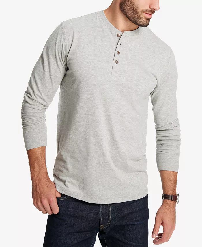 Men's Long Sleeve Brushed Jersey Henley T-shirt - thumbnail 8