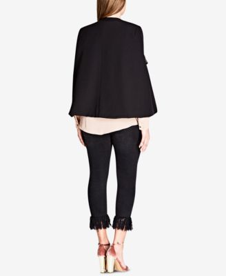 City Chic Trendy Plus Size Sharp Cape Jacket