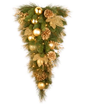 National Tree Company - 3' Decorative Collection  Teardrop Garland With 50 Clear Lights