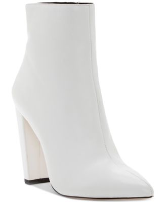 white bootie block heel