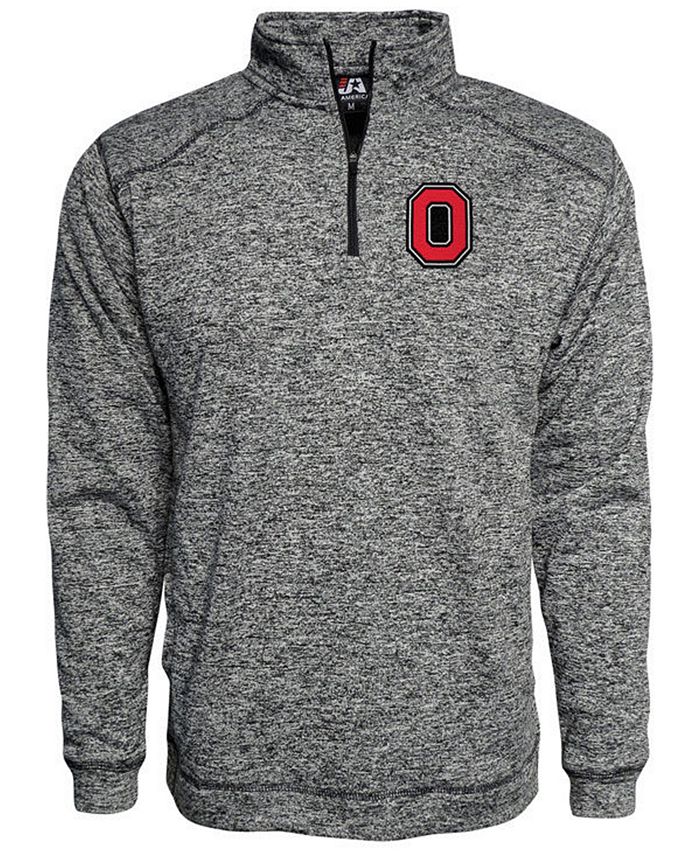 J America Men's Ohio State Buckeyes Marled QuarterZip Pullover Macy's