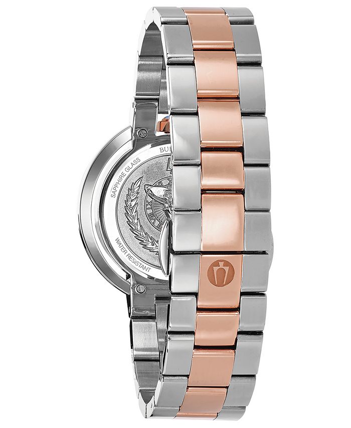 Bulova Rubaiyat Women's Watch - Stainless Steel, Black Leather, 36 Diamonds (Model: 96R217) - View #6