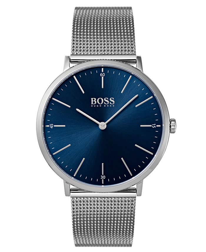 BOSS Hugo Boss Men's Horizon Stainless Steel Mesh Bracelet Watch 40mm ...