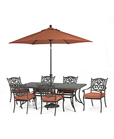 Chateau Outdoor Cast Aluminum 7-Pc. Dining Set (84" x 42" Dining Table and 6 Dining Chairs), Created for Macy's
