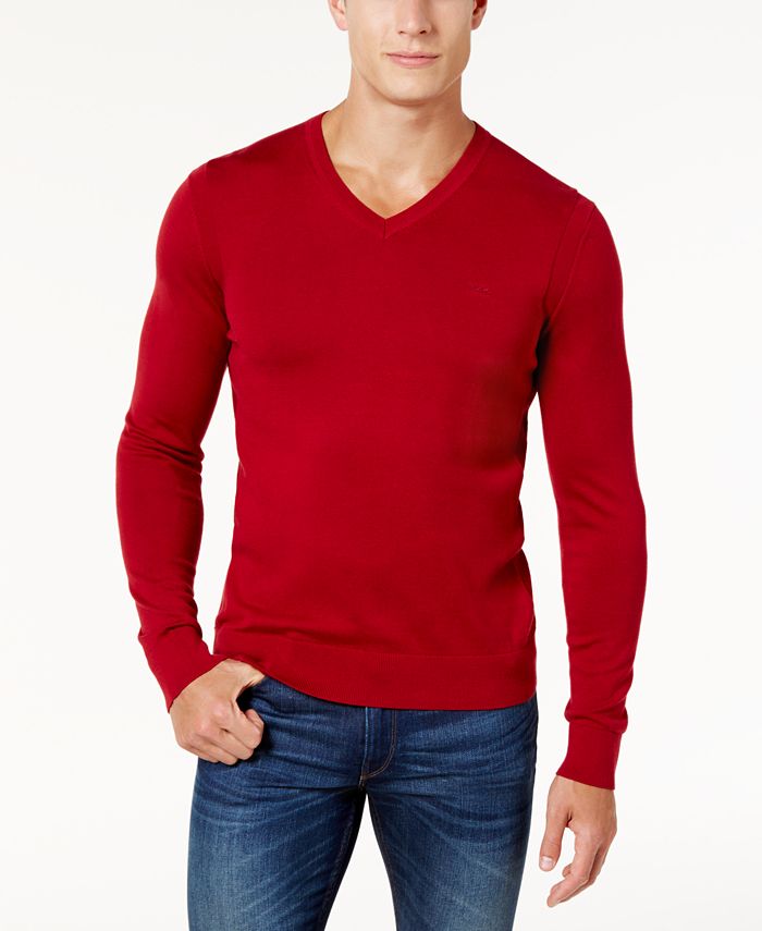 Michael Kors Men's Classic V-Neck Sweater & Reviews - Sweaters - Men ...