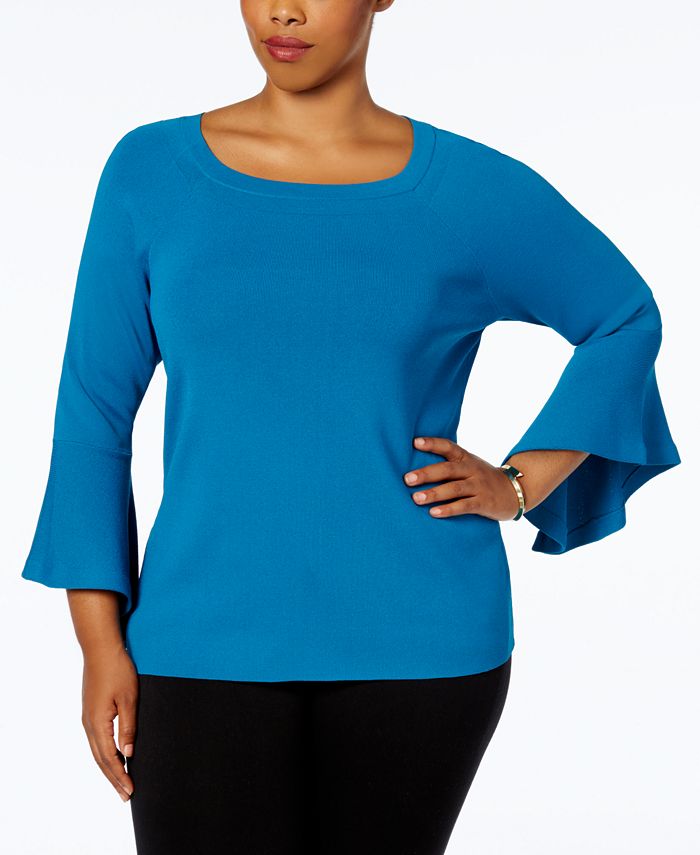 Plus size clearance bell sleeve sweater
