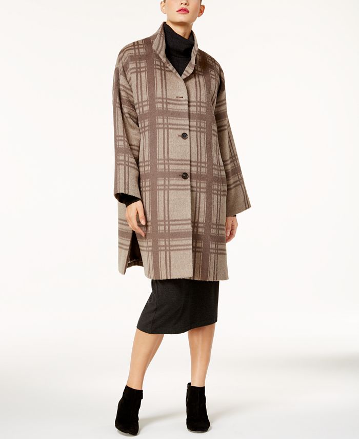 Eileen fisher hotsell plaid coat
