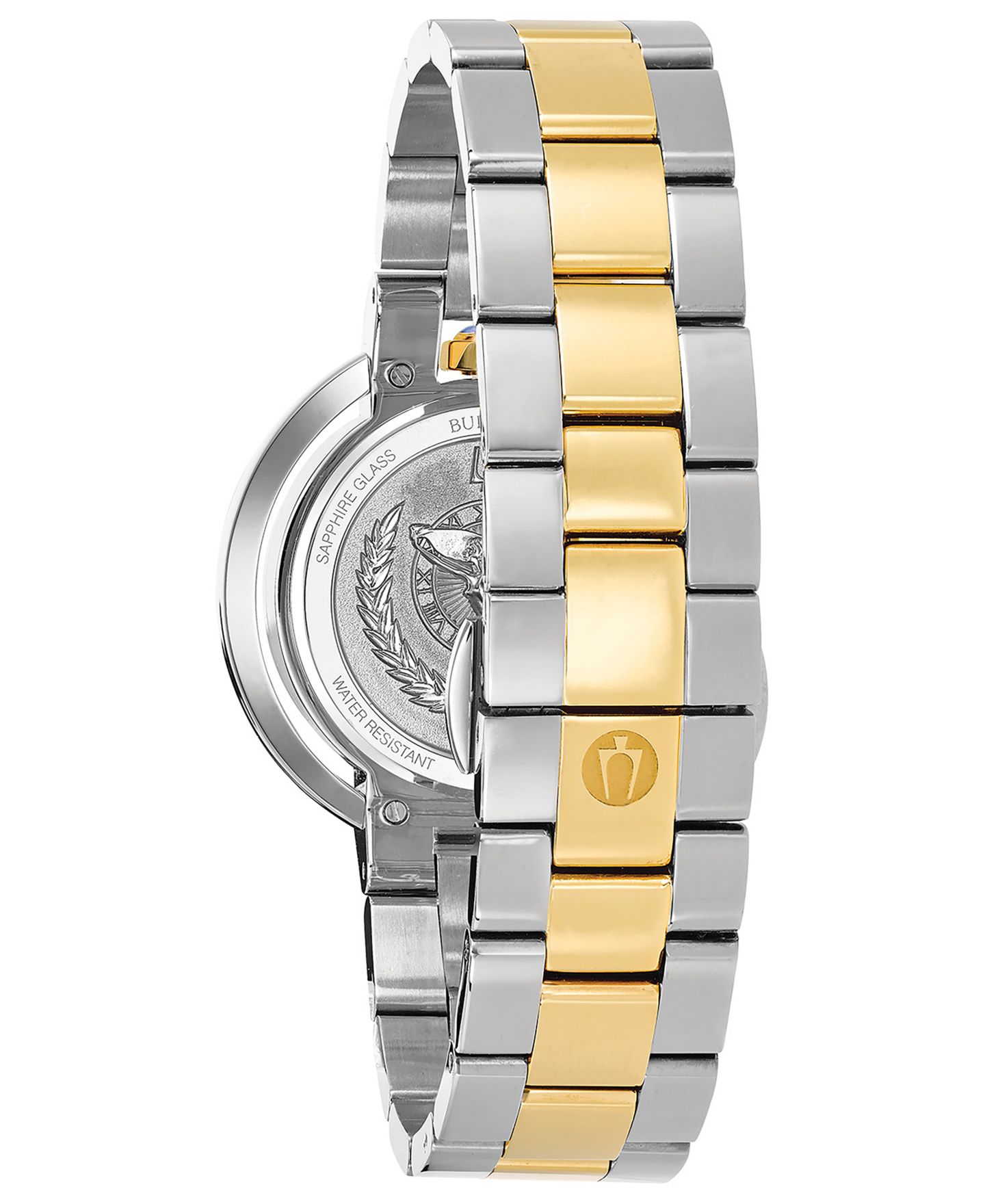 Женские часы Bulova Rubaiyat Diamond (1/4 ct. t.w.) Two-Tone Stainless Steel Bracelet Watch 35mm — фото 3