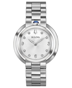 image of Bulova Women-s Rubaiyat Diamond-Accent Stainless Steel Bracelet Watch 35mm