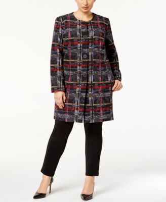 Nine West - Plus Size Four-Button Topper Jacket