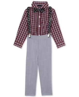 baby boy grey dress pants with suspenders