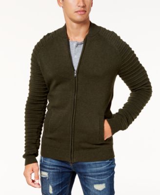 American Rag Men's Moto Bomber Sweater, Created for Macy's 