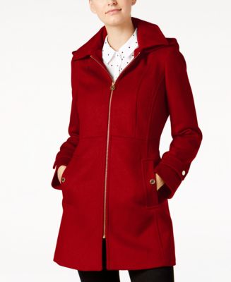 Michael Kors Hooded Stand-Collar Coat - Macy's