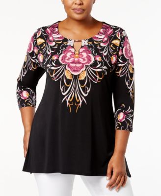 macys plus size tunic tops