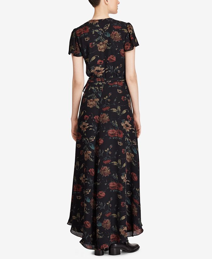 Polo Ralph Lauren Floral-Print Silk Maxi Dress - Macy's