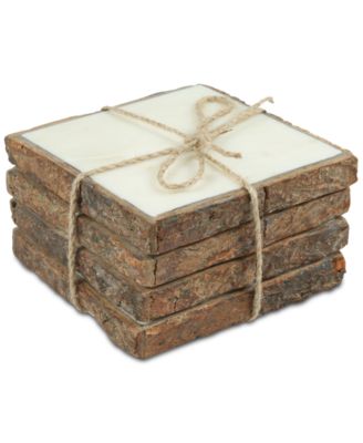 Thirstystone - 4-Pc. Bark-Edged Marble Coaster Set