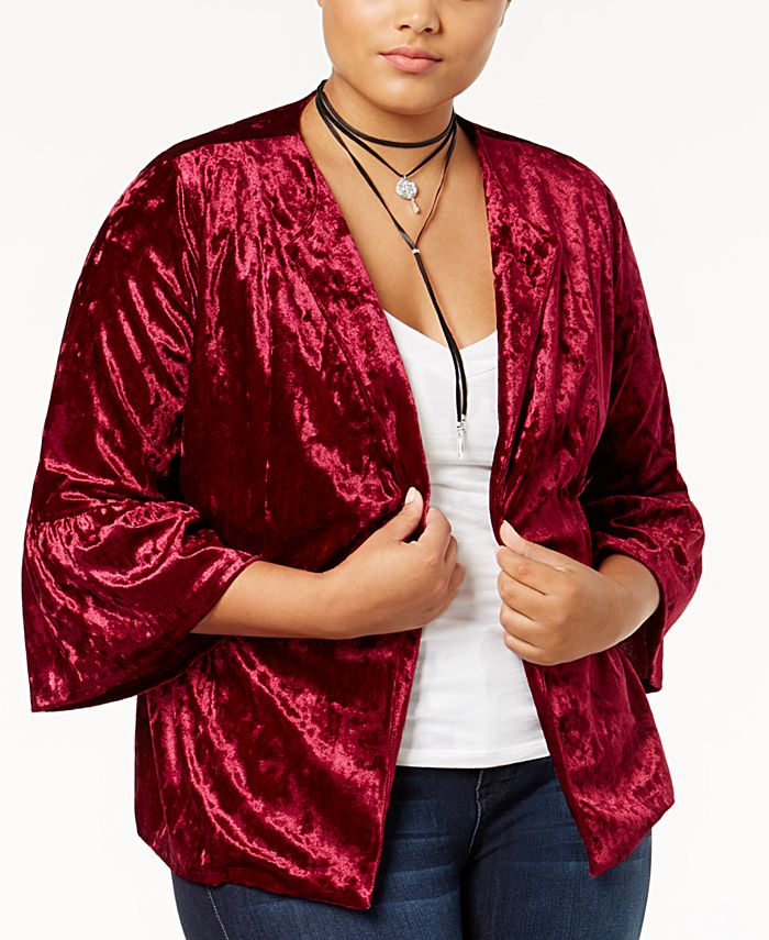 Monteau Trendy Plus Size Velvet Blazer Macy's