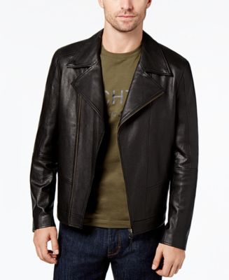Daniel Hechter Paris Men's Leather Moto Jacket - Macy's
