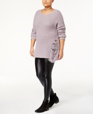 Planet Gold - Trendy Plus Size Ripped Sweater