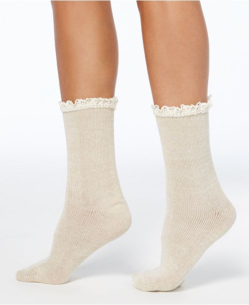 Hue Women's LaceTrim SpaceDyed Boot Socks & Reviews Handbags