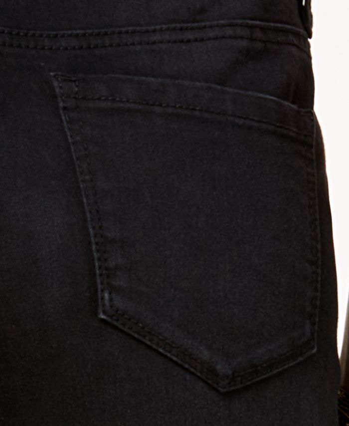 Black Daisy Juniors' Frayed-Hem Straight-Leg Jeans & Reviews - Jeans ...