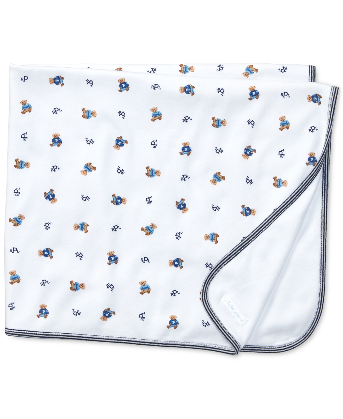 Детские Polo Ralph Lauren Baby Boys Reversible Bear Cotton Blanket — фото 2