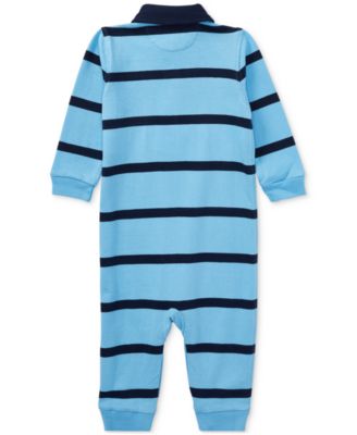 Baby Boys Striped Rugby Cotton Coverall