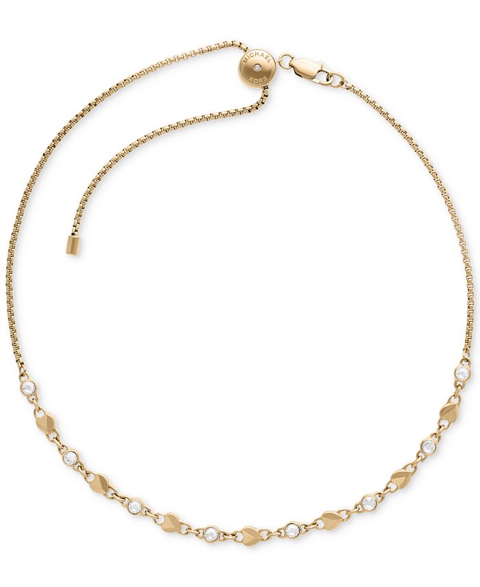 Michael Kors Pavé & Heart Link Choker Necklace - Macy's