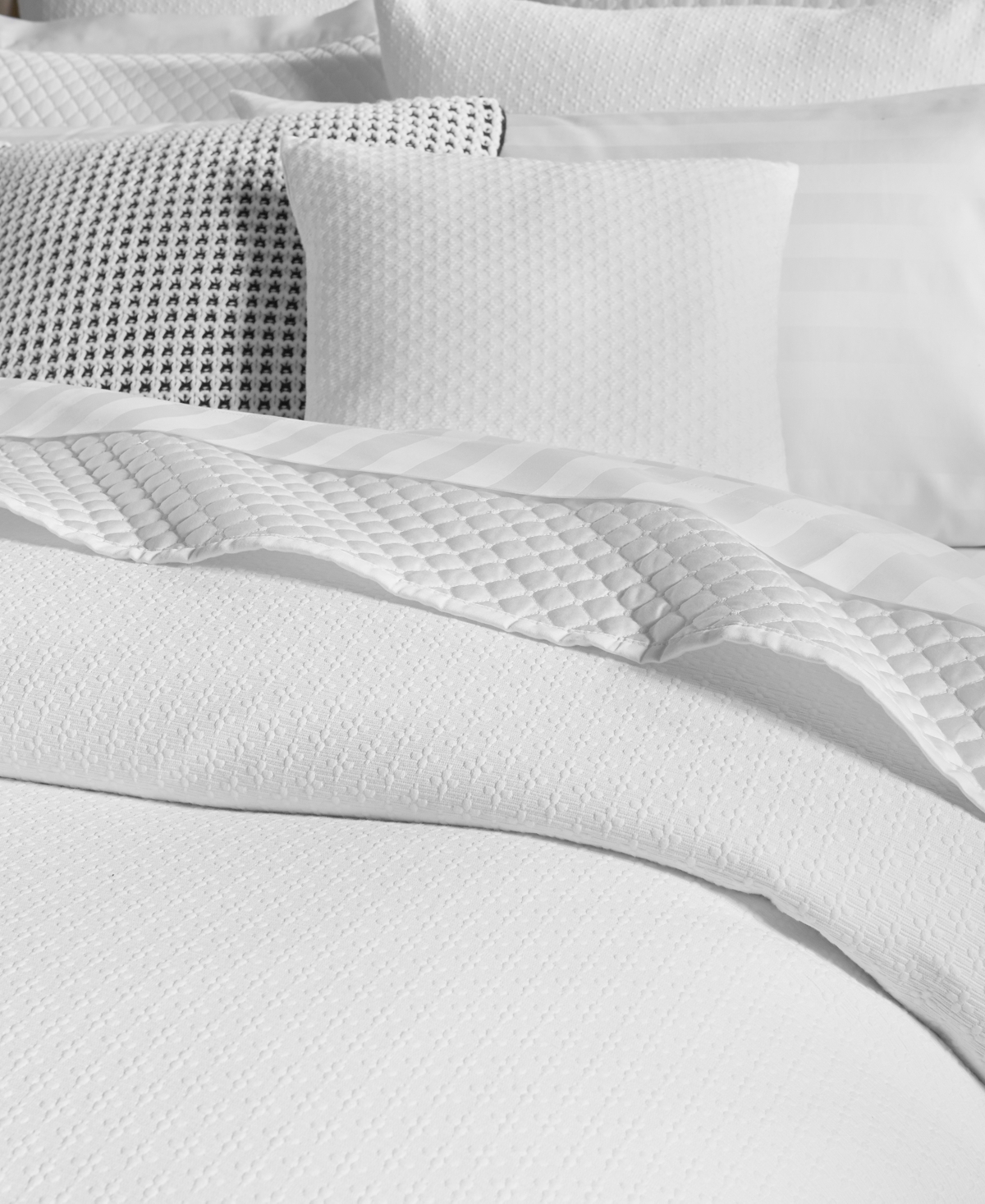 Charter Club Damask Designs Diamond Dot Cotton 3-Pc. Duvet Cover Set, Full/Queen, Exclusively at Macy's