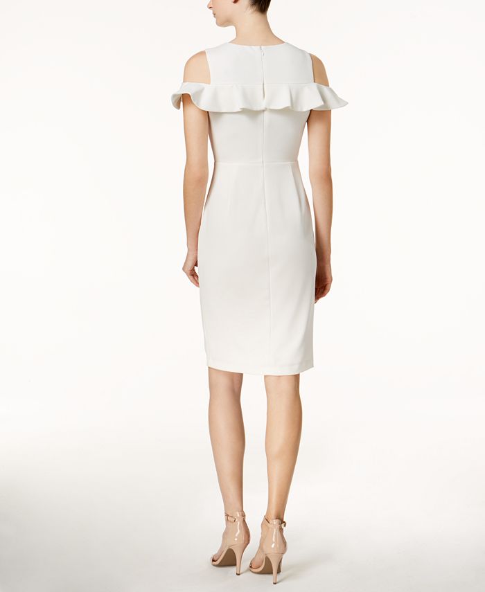Calvin Klein Ruffled Cold-Shoulder Dress - Macy's