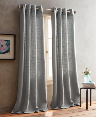 Boucl&eacute; Plaid 50" x 96" Grommet Pair of Window Panels