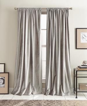 Shop Dkny Modern Velvet 50" X 84" Curtain Set In Silver