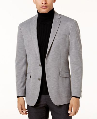 coat sport gray light kenneth cole reaction knit coats tailored slim soft mens blazers