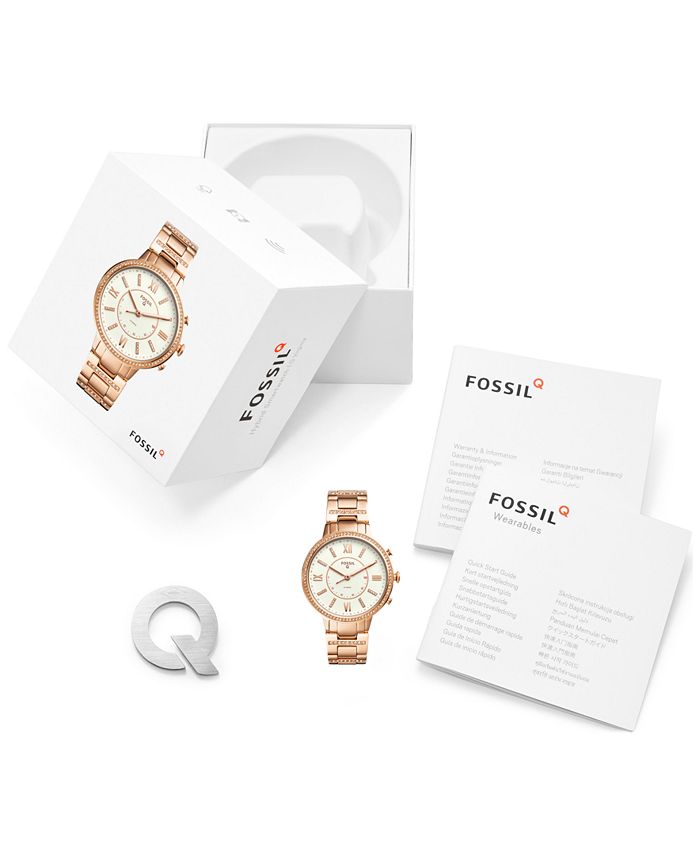 Fossil Women's Tech Virginia Rose GoldTone Stainless Steel Bracelet