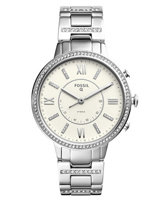 Fossil Q Women's Virginia Stainless Steel Bracelet Hybrid Smart Watch 36mm - Watches - Jewelry