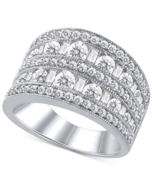 image of Diamond Multi-Row Statement Ring (2 ct. t.w.) in 14k White Gold
