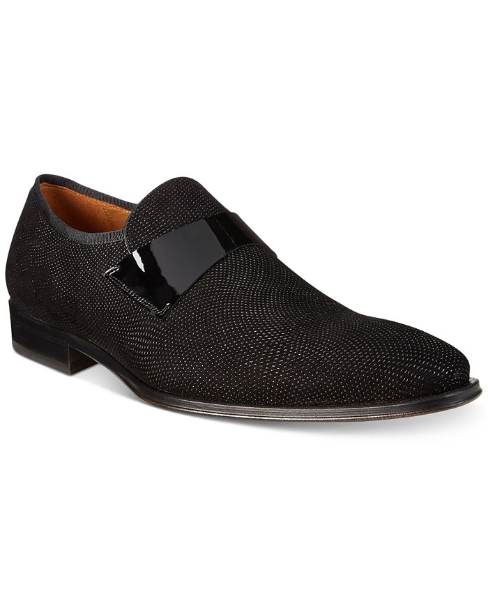 Mezlan Men's Suede Loafers with Patent Leather Strap - Macy's