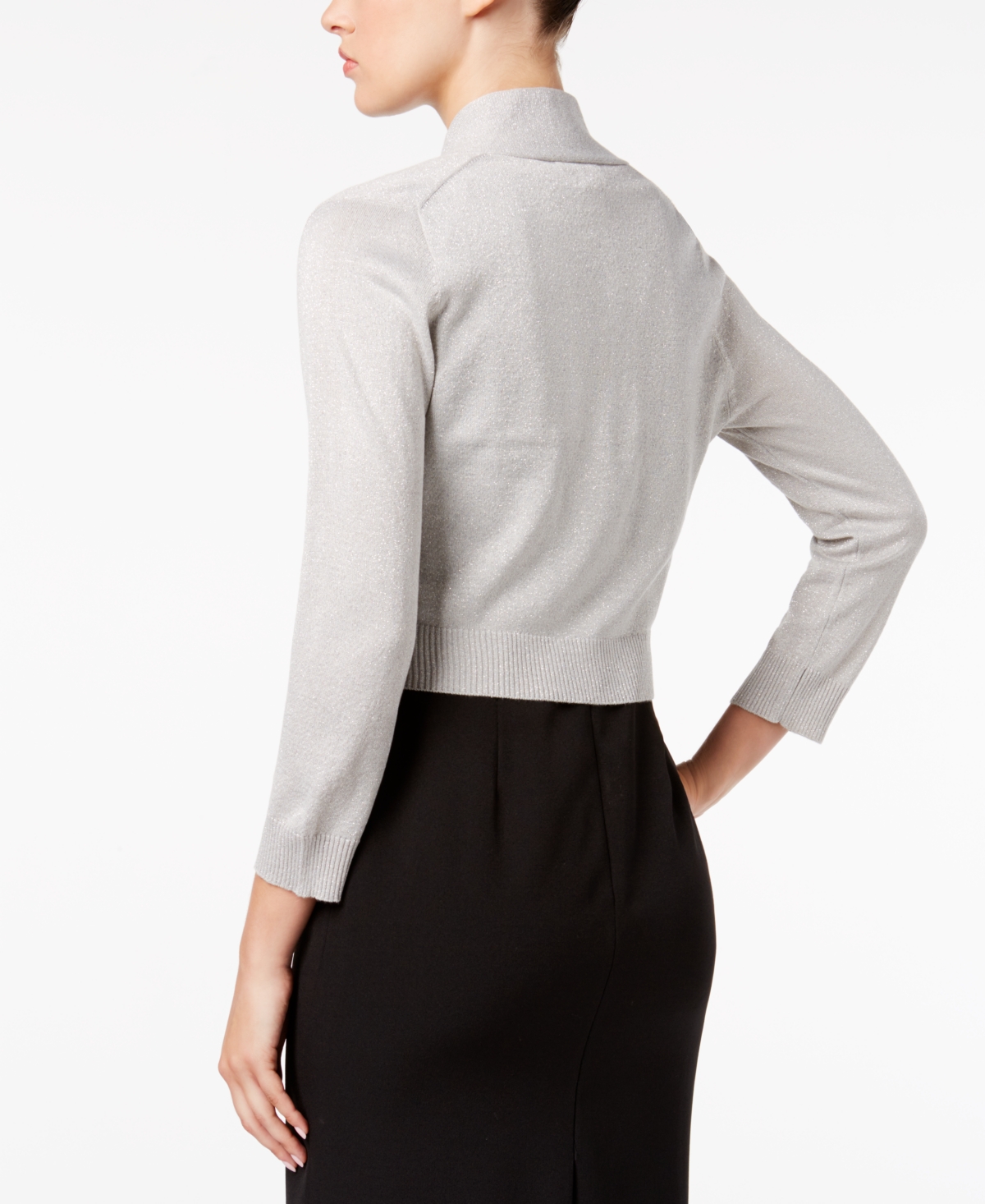 Calvin Klein Three-Quarter-Sleeve Glitter Shrug Cardigan