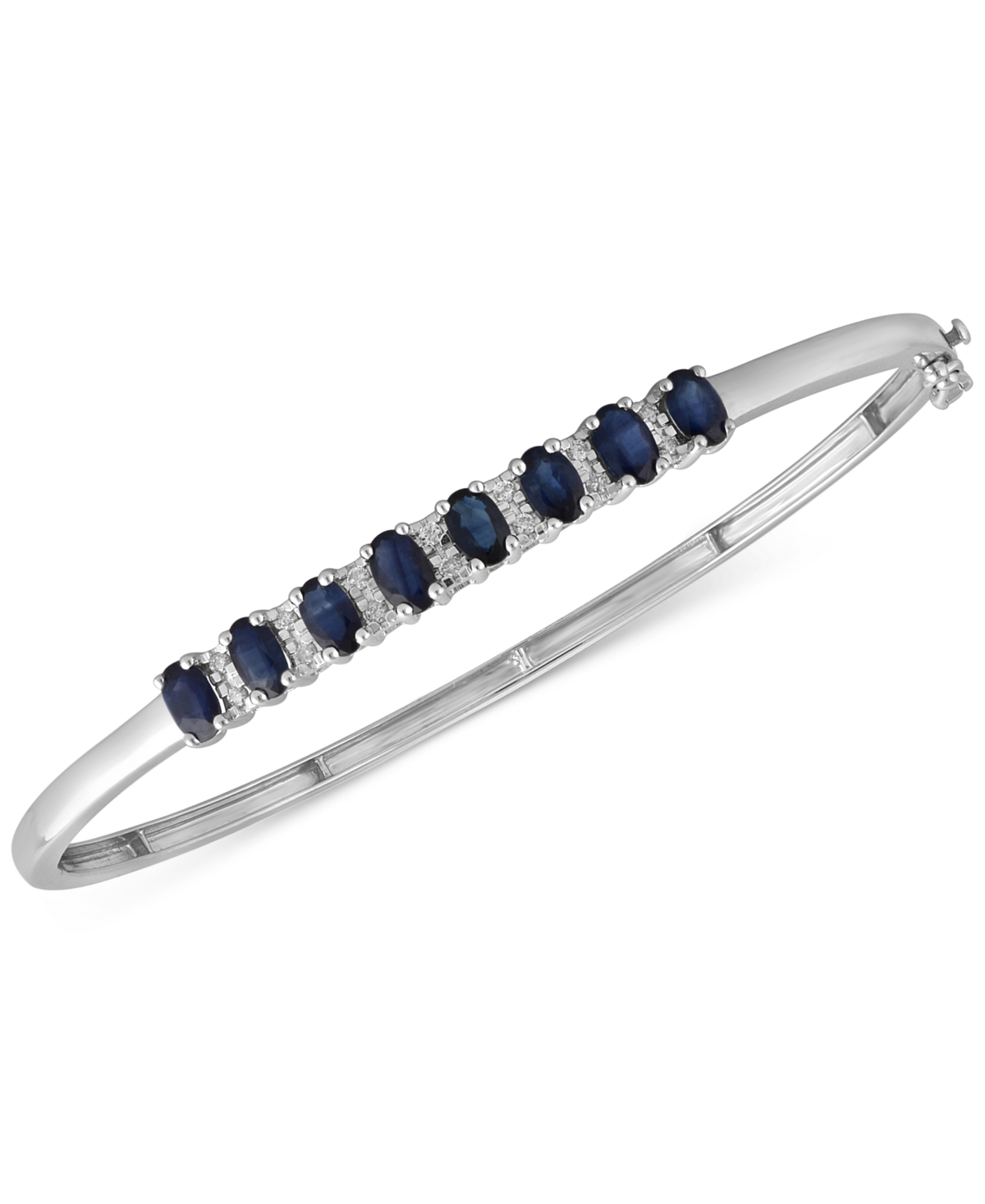 MACY'S TANZANITE (3-1/8 CT. T.W.) & DIAMOND (1/8 CT. T.W.) BANGLE BRACELET IN 14K GOLD OVER STERLING SILVER 