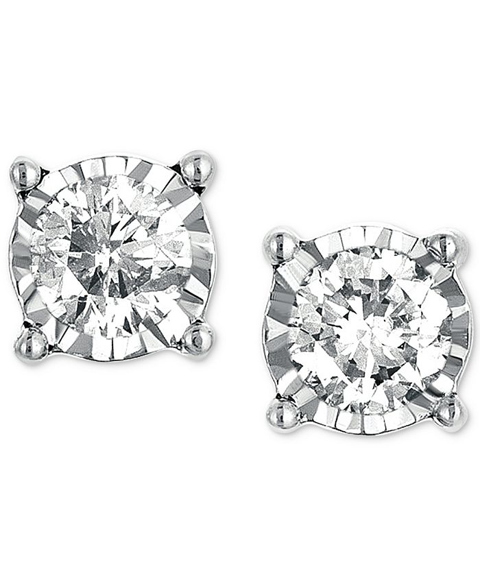 TruMiracle Diamond Stud Earrings 1 3 ct. t.w. in 14k White Gold