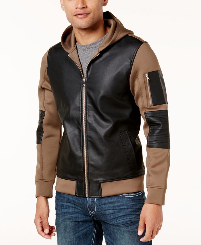 INC International Concepts I.N.C. Men's MixedMedia Colorblocked Jacket