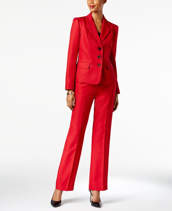 Le Suit Twill Pantsuit - Macy's
