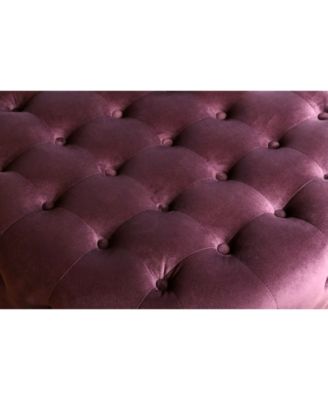 Lydia Tufted Round Velvet Ottoman