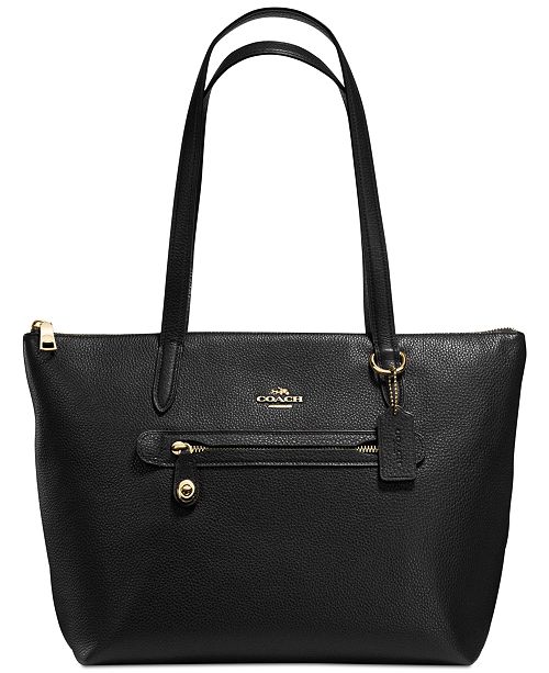 COACH Taylor Tote in Pebble Leather - Handbags & Accessories - Macy's